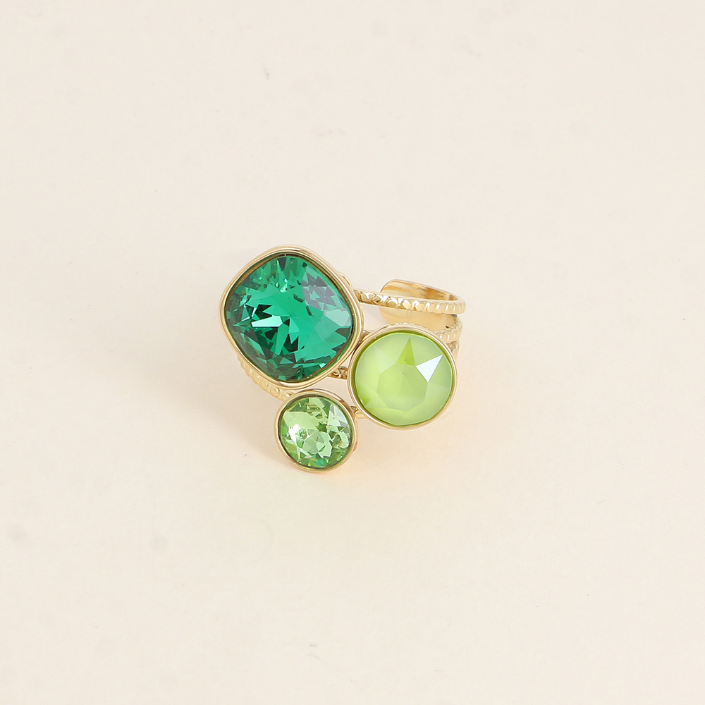 Trilogy Ring - Gold Jungle Green