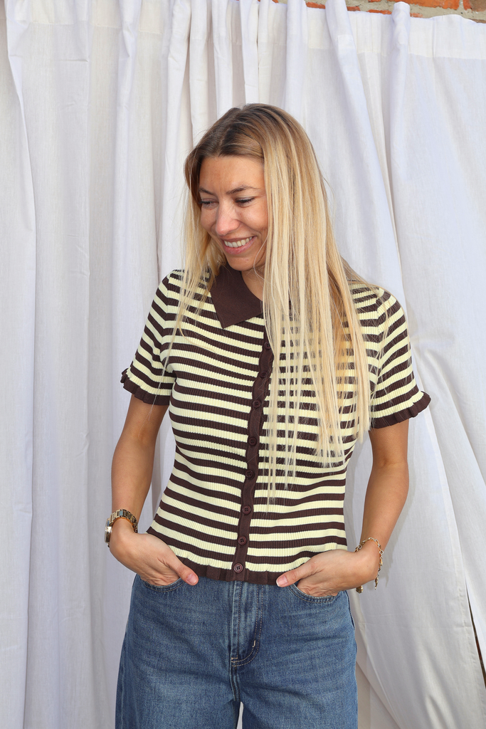 Top Cato Brown/ Yellow