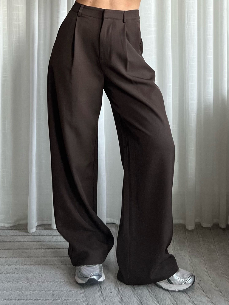 Highwaist Wide Trousers Brown