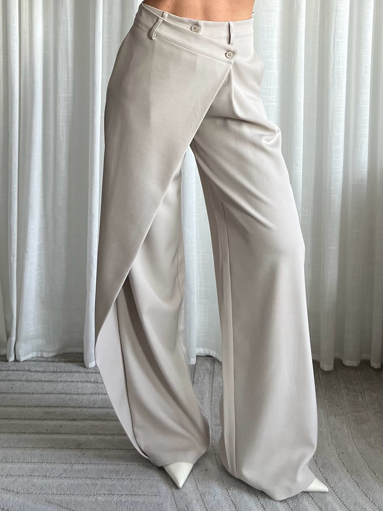 Highwaist Wrap Trousers Cream (S)