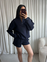 Zipper Neck Sweat Marine