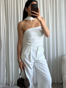 Scarf Strapless Top White
