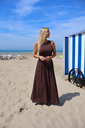 Poplin Maxi Dress Brown