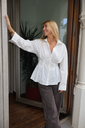 Cinched Waist Chemise White