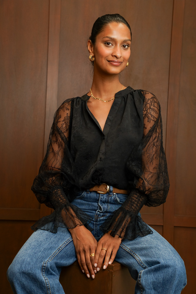 Blouse Satin Noura Black (S/M)