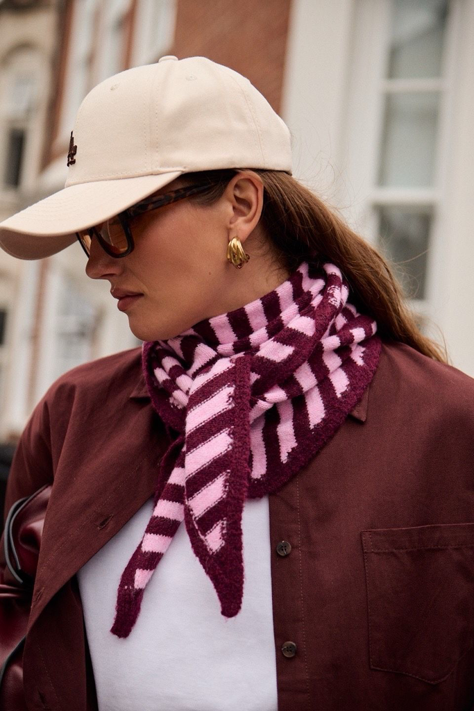 Triangle Scarf Bordeaux/ Pink