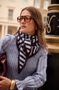 Triangle Scarf Brown/ Blue