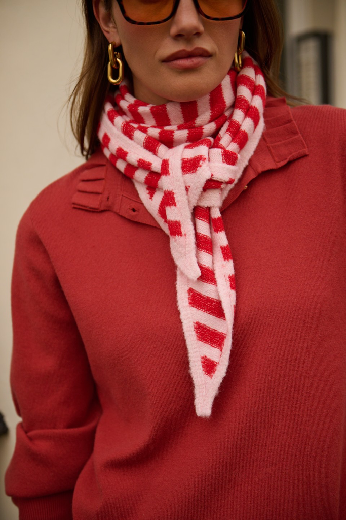 Triangle Scarf Pink/ Red