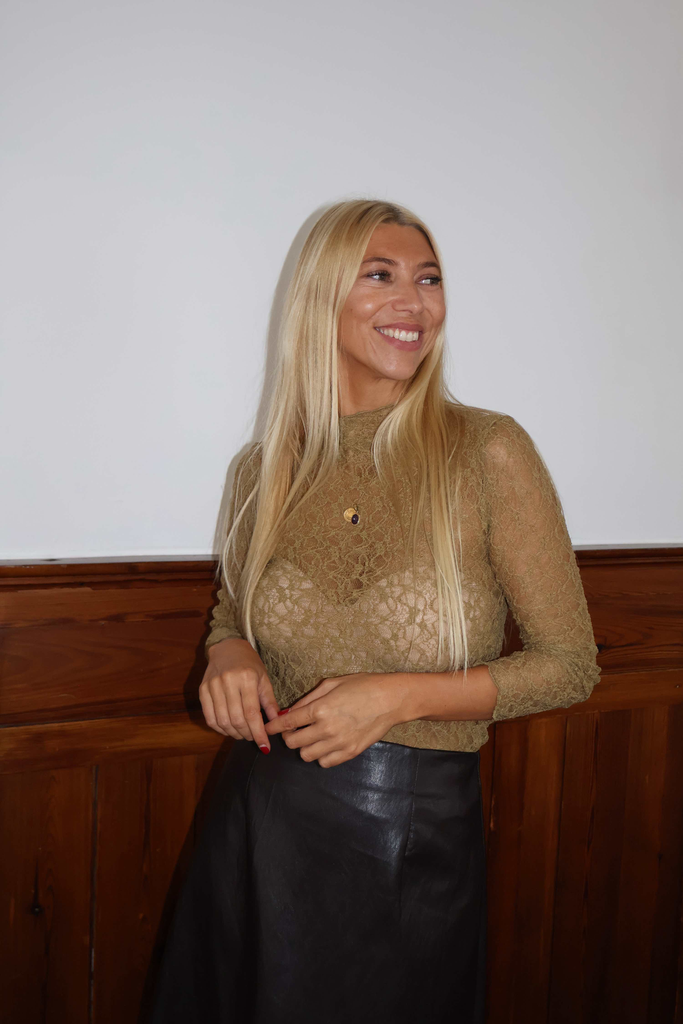 Dentelle Top Olive